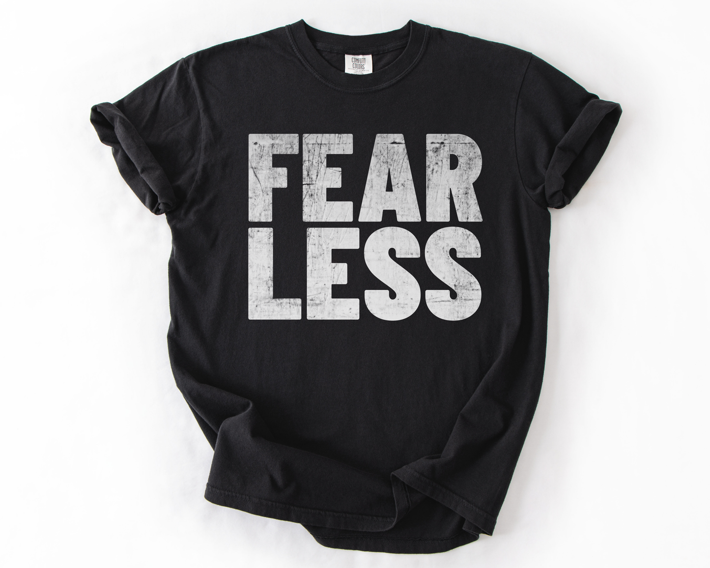 Black t-shirt with Fear Less graphic – equality shirt