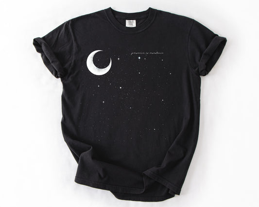 Black t-shirt with moon graphic – peace shirt