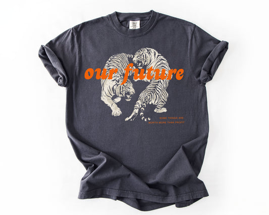 Graphite t-shirt with tiger graphic – climate shirt