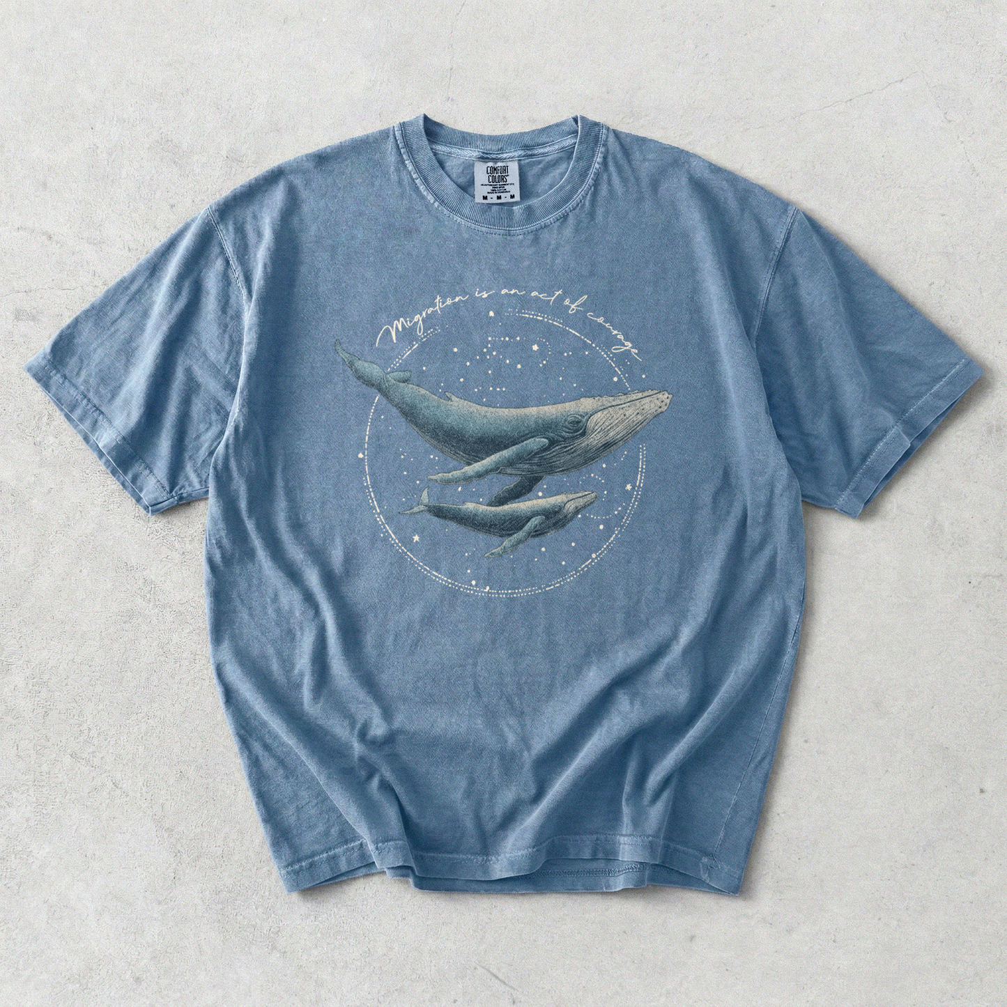 Migration is an act of courage whale shirt