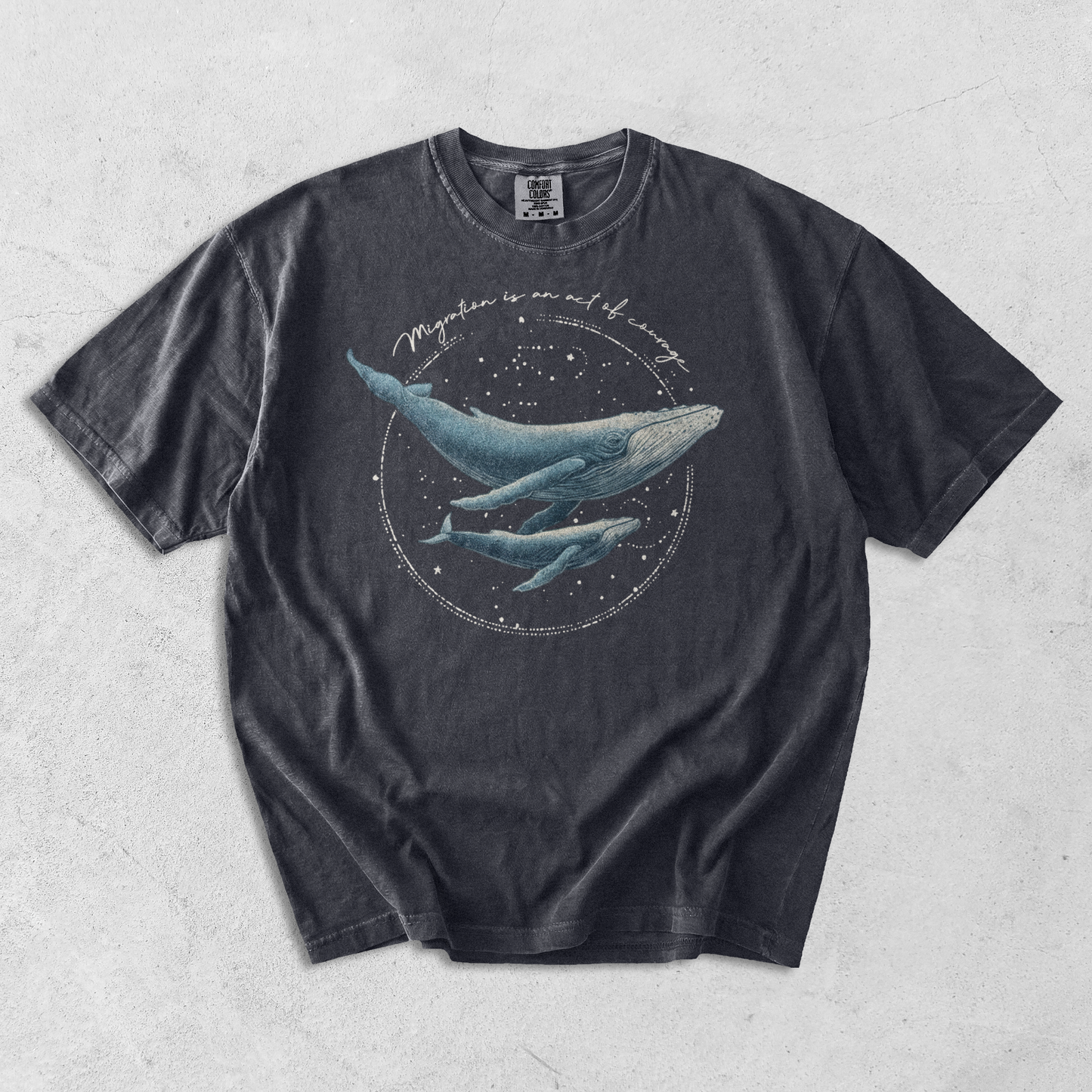 Migration is an act of courage whale shirt