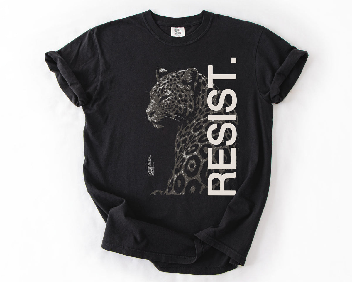Black t-shirt with jaguar graphic – political shirt