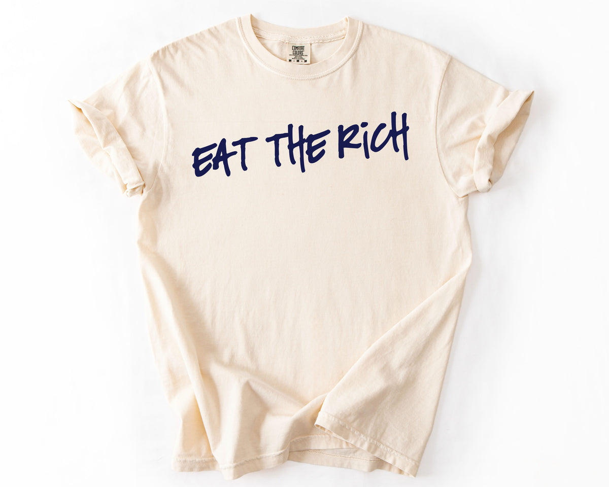 Ivory t-shirt with anti-capitalist graphic – anti capitalist graphic tee
