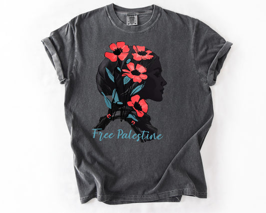 FREE PALESTINE vintage poppy tee
