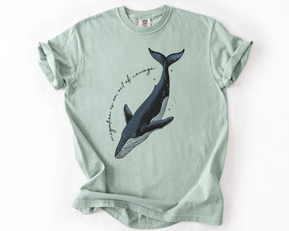 Bay t-shirt with mother and calf whale migration graphic – migration shirt