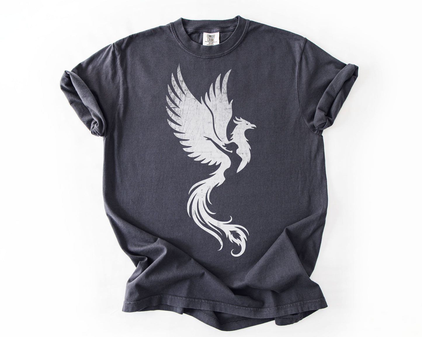 Graphite t-shirt with Phoenix Rising graphic – feminist shirt