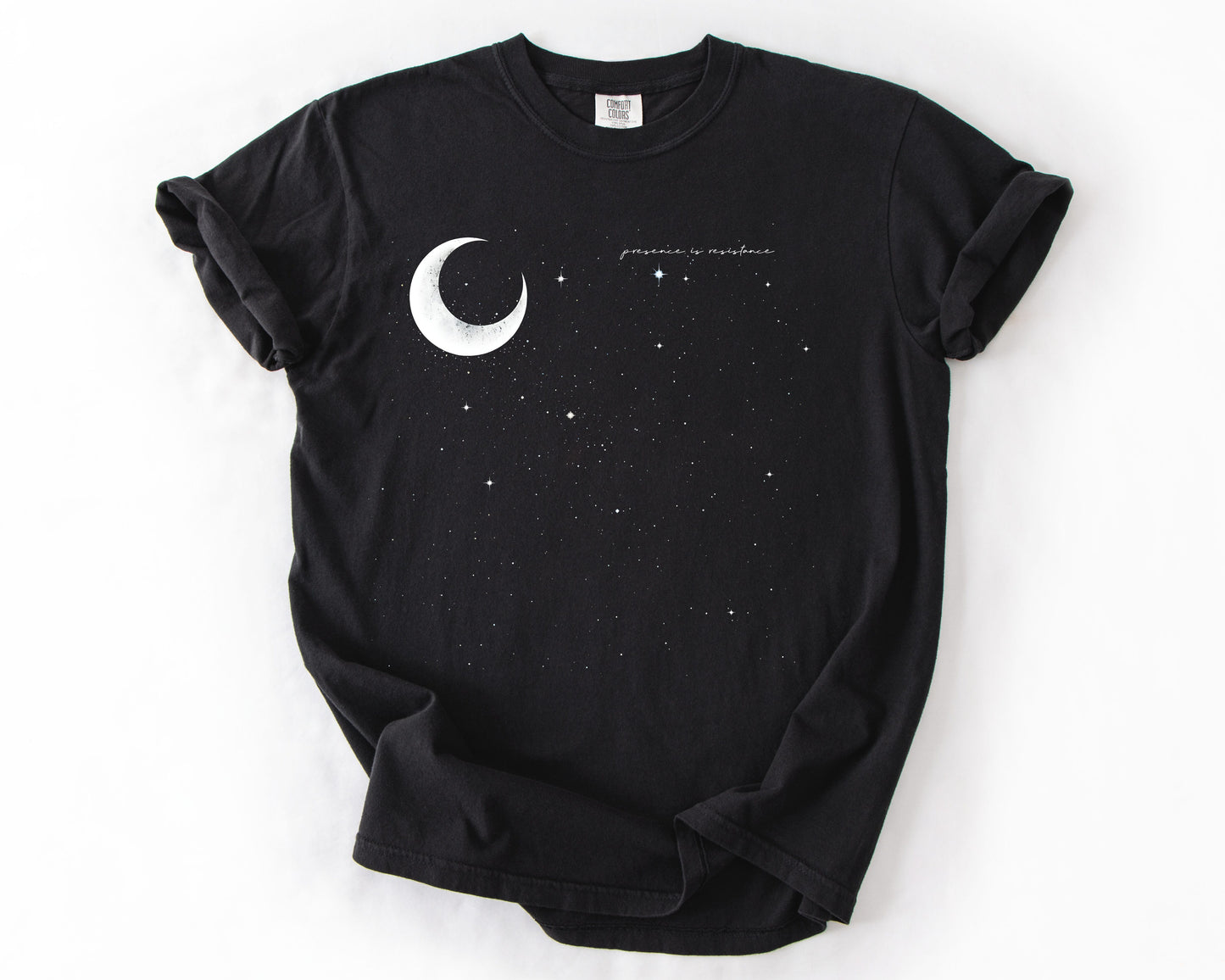 Presence Is Resistance | Moon Graphic Shirt