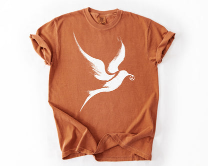 Yam t-shirt with peace dove graphic – human rights shirt